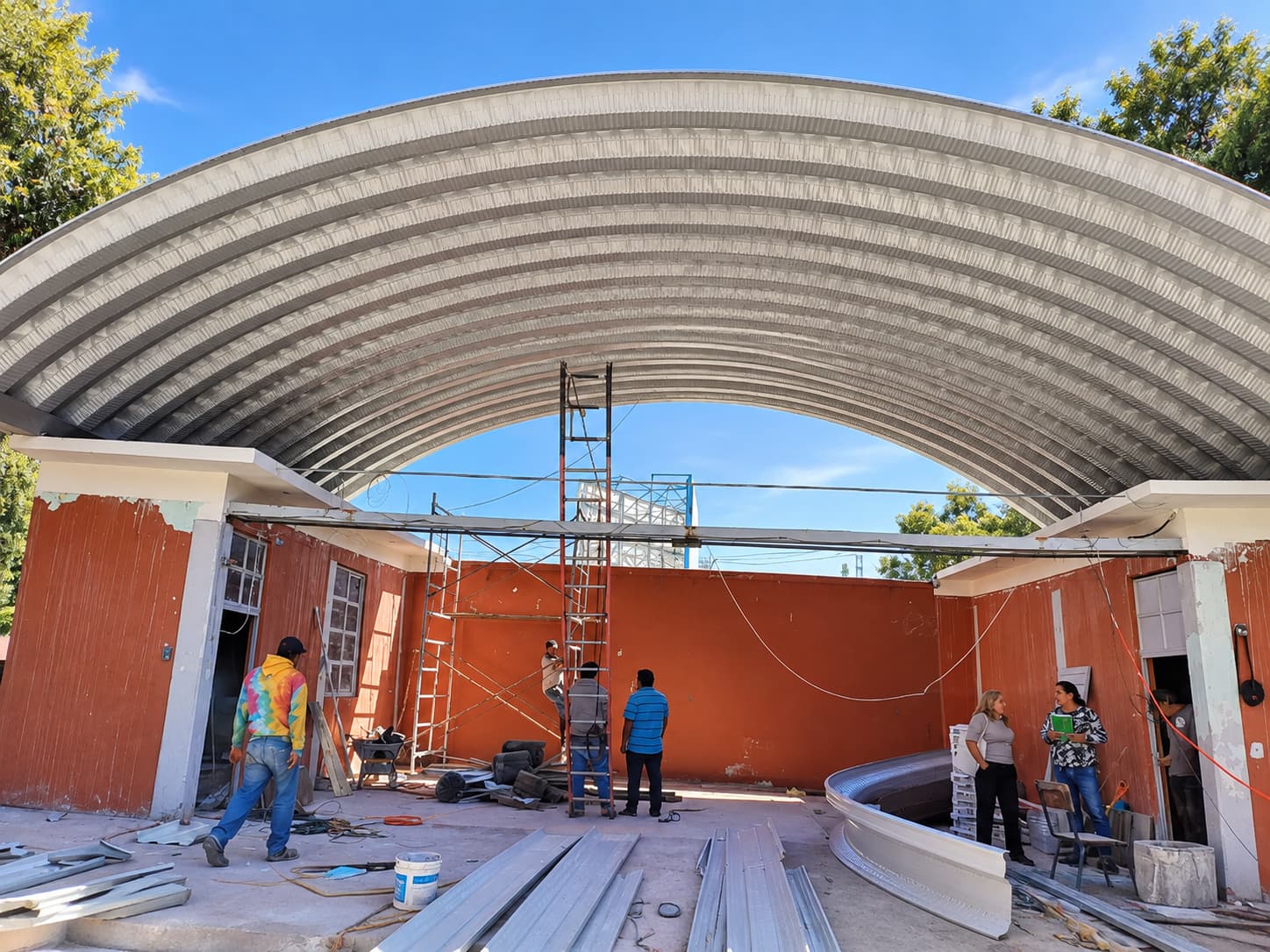 Arcotecho para patio escolar en Ecatepec, Estado de México